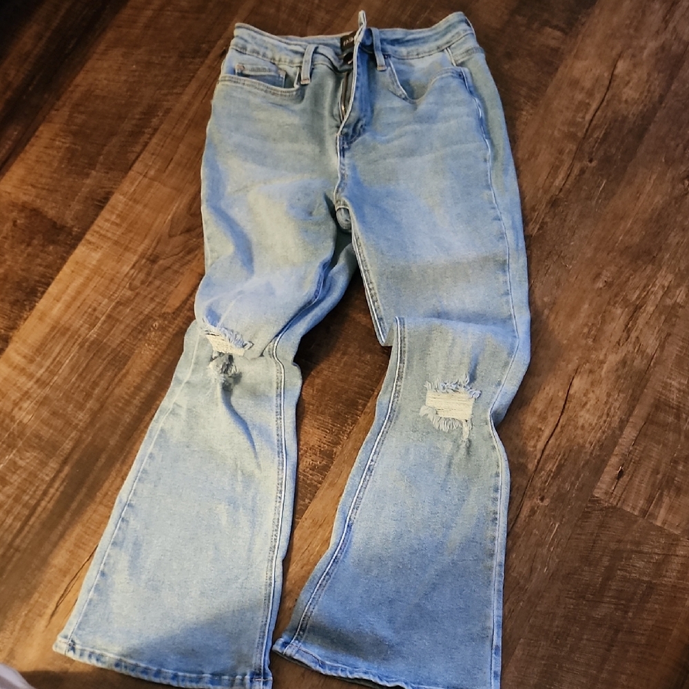 Fashion Nova Light Blue Flare Jeans